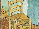 London National Gallery Top 20 20 Vincent Van Gogh - Van Goghs Chair Vincent van Gogh - Van Gogh�s Chair, 1888, 92 x 73 cm. This work was painted while Van Gogh was working in the company of Gauguin at Arles. Van Gogh also painted a companion picture of Gauguin's armchair, now in the Rijksmuseum Vincent Van Gogh in Amsterdam. He described his own painting as a picture of �a wooden rush-bottomed chair with a pipe and tobacco pouch�. Van Gogh�s Chair is a simple rustic seat of natural materials, seen by daylight in �Japanese perspective� with sprouting bulbs behind it suggesting natural growth.